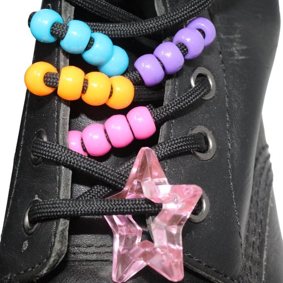 Doc Martens Womens Size 7 Air Wair Combat Boots Black Leather Beaded Laces 11821 - Picture 4 of 13